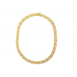 14Kt Yellow Gold Medium Satin & Shiny "X" & "O" Necklace (37.30gr)